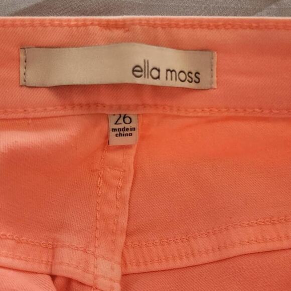 Ella Moss mid rise skinny ankle apricot/peach rolled hem jeans‎ size 26 - Picture 7 of 11